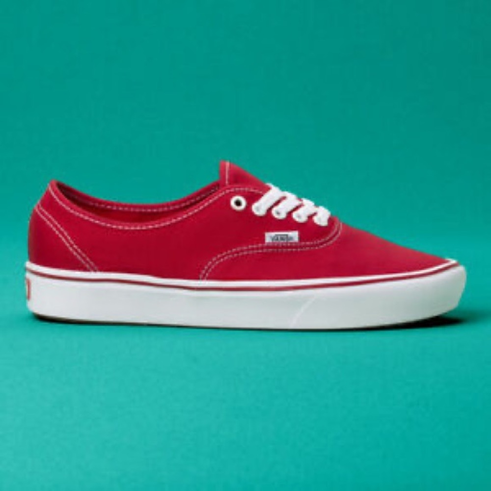 Red Cushy Canvas Vans For Men